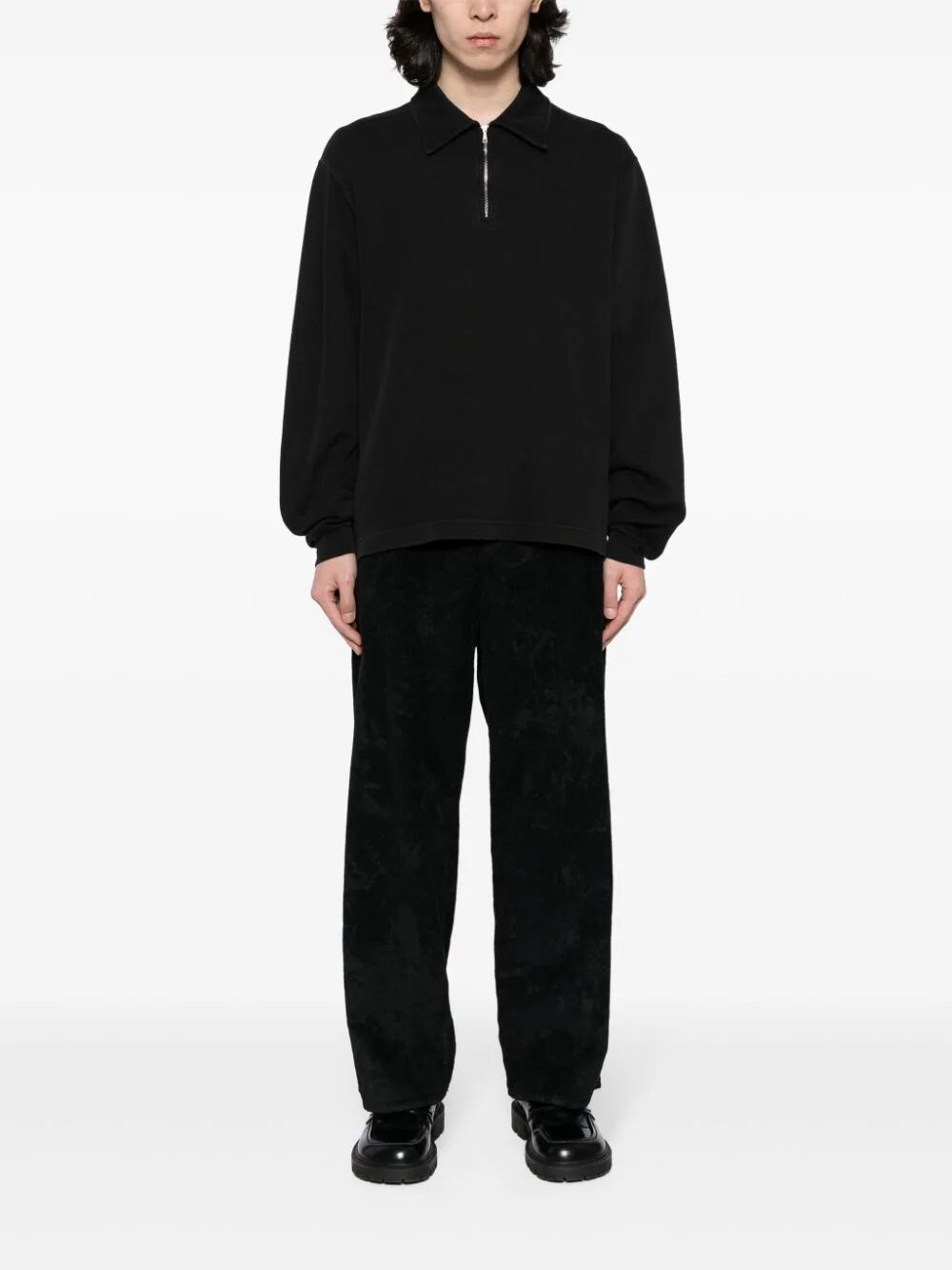 OUR LEGACY-LAD SWEATSHIRT-M2246LW WORN BLACK ATHLETIC RIB