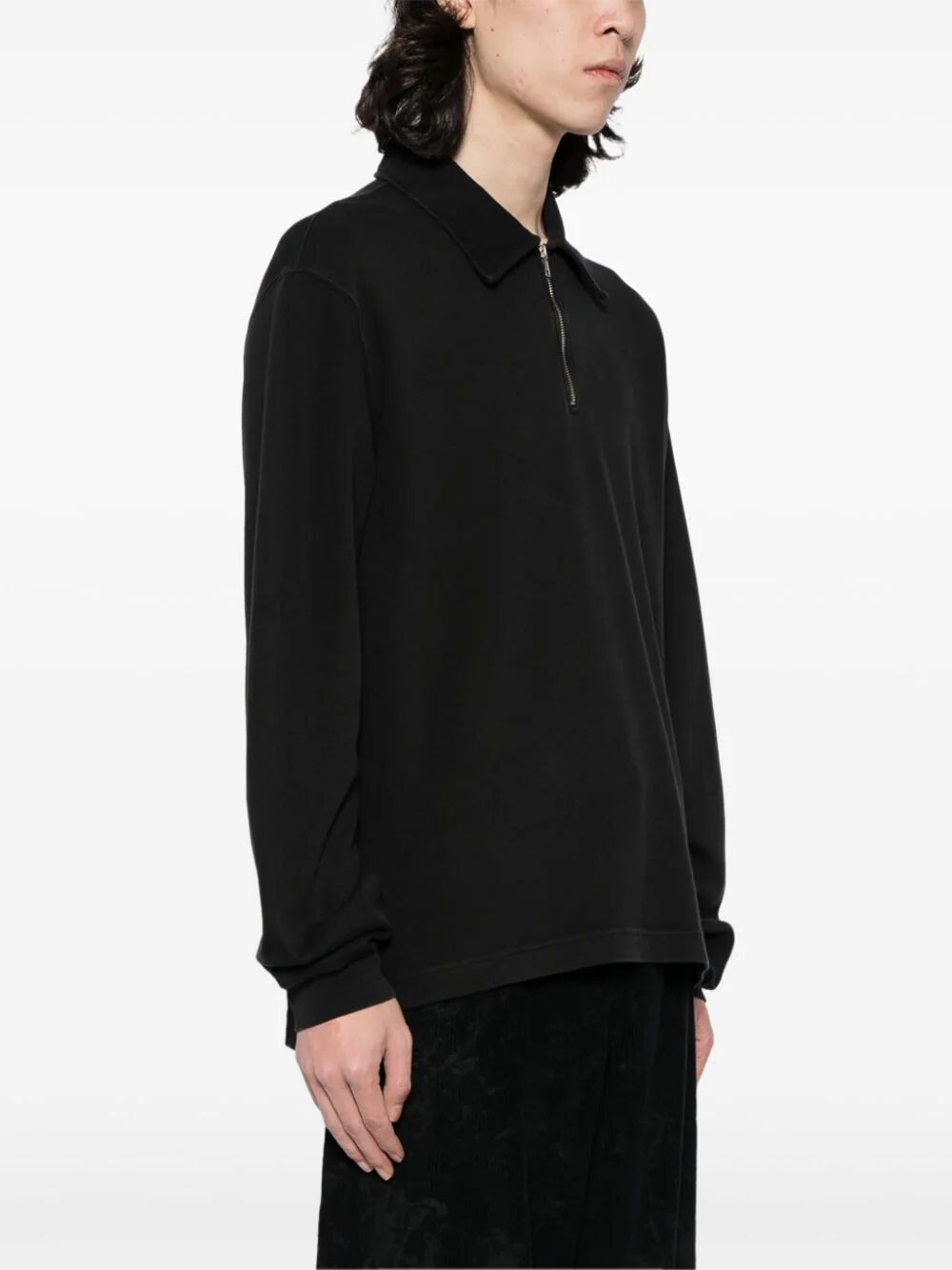 OUR LEGACY-LAD SWEATSHIRT-M2246LW WORN BLACK ATHLETIC RIB