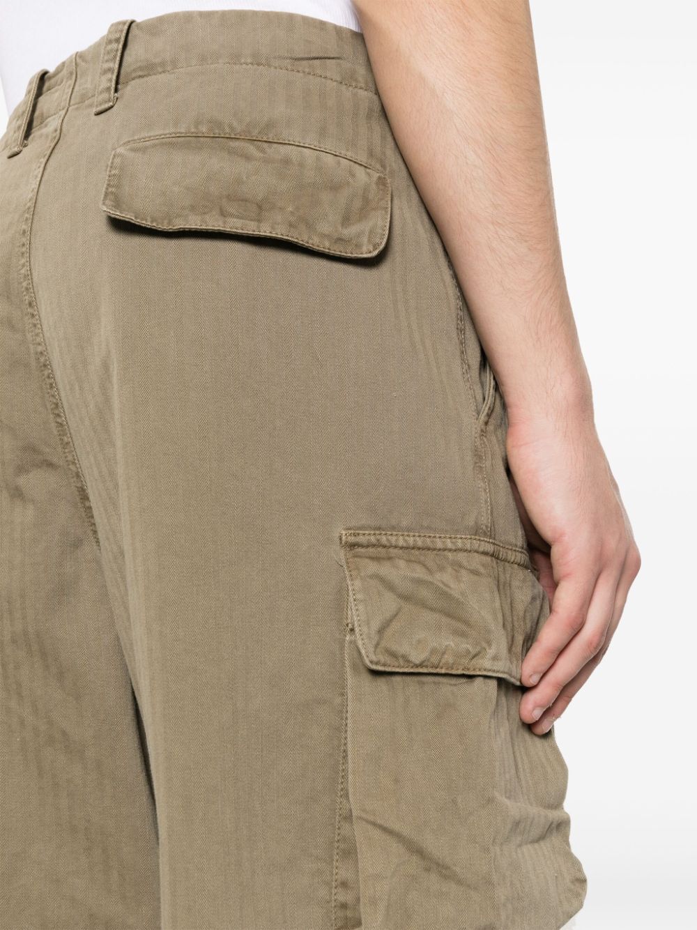 OUR LEGACY-MOUNT CARGO TROUSERS-M2244MU UNIFORM OLIVE HERRINGBONE