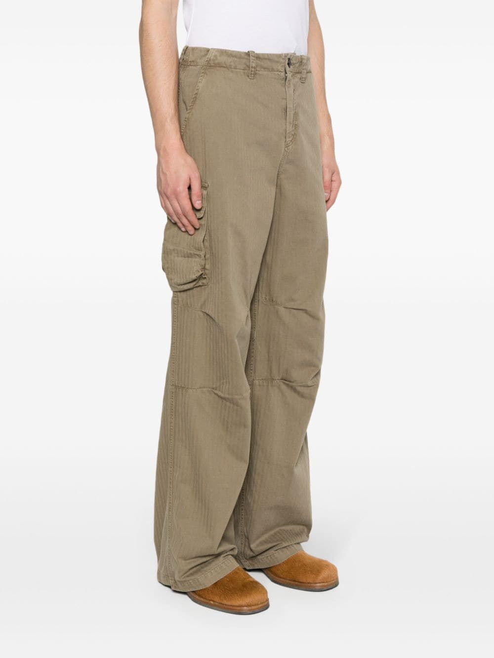 OUR LEGACY-MOUNT CARGO TROUSERS-M2244MU UNIFORM OLIVE HERRINGBONE