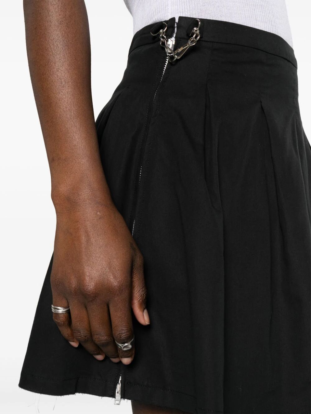 OUR LEGACY-OBJECT SKIRT-W2244OBP BLACK PEACHED CUPRO POPLIN