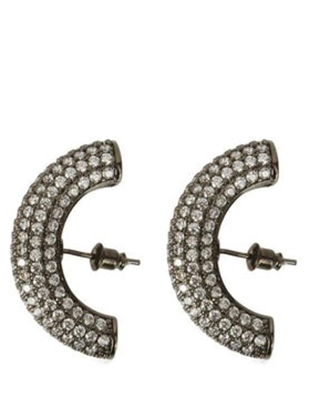 PANCONESI-Half Moon Crystal Hoops-