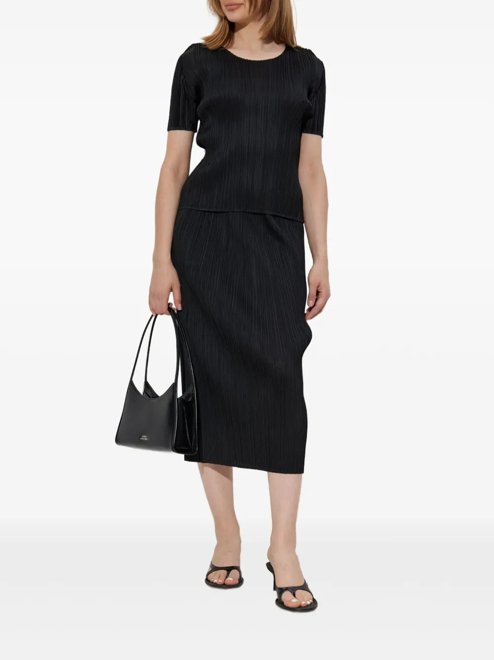 PLEATS PLEASE ISSEY MIYAKE-pleated midi skirt-