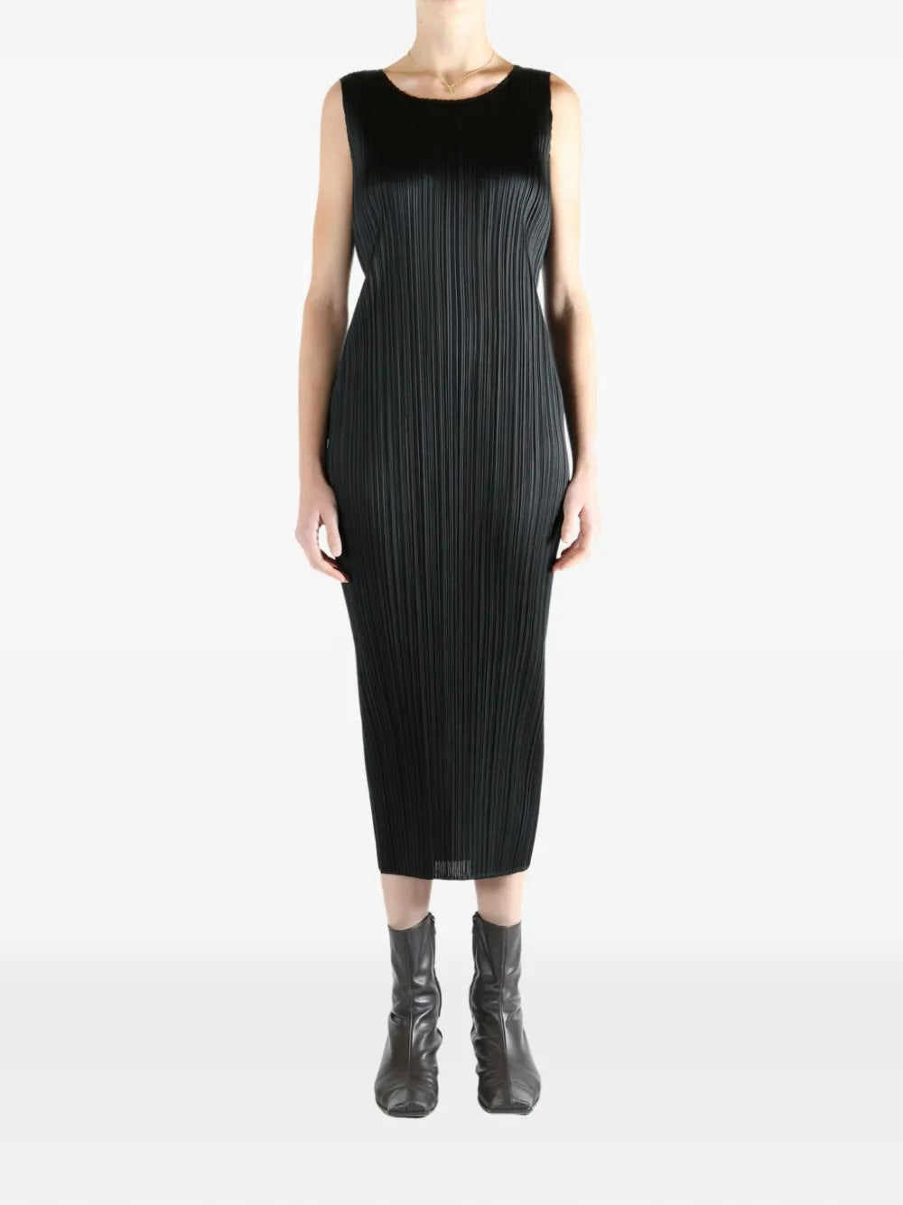 PLEATS PLEASE ISSEY MIYAKE-pleated sleeveless midi dress-