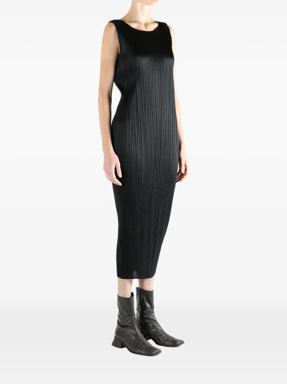 PLEATS PLEASE ISSEY MIYAKE-pleated sleeveless midi dress-