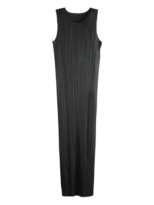 PLEATS PLEASE ISSEY MIYAKE-pleated sleeveless midi dress-