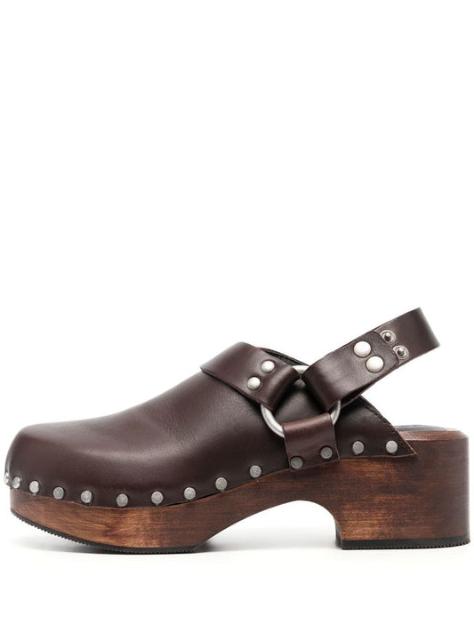 REDONE-70S STUDDED SLINGBACK CLOG-75314G7CHC WORN BROWN