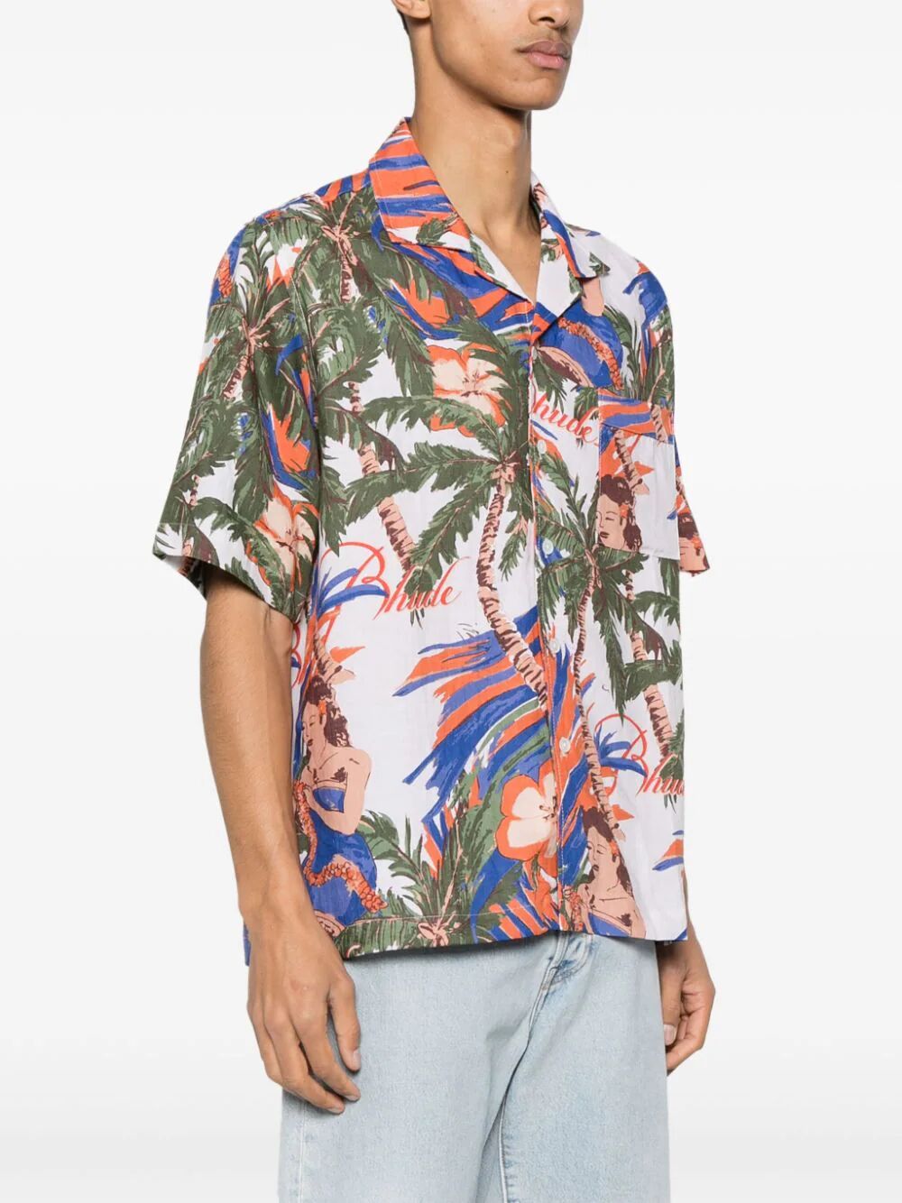 RHUDE-LE FLEUR LINEN SHIRT-RHSS24SR15023108 0108