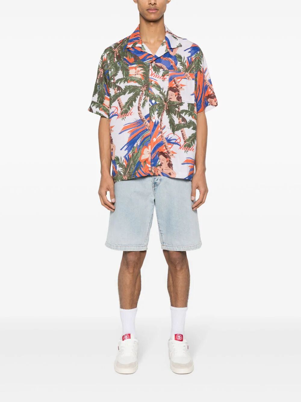 RHUDE-LE FLEUR LINEN SHIRT-RHSS24SR15023108 0108