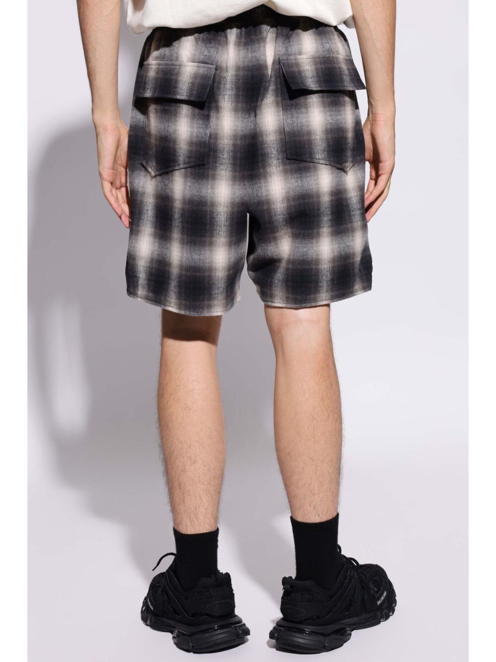 RHUDE-PLAID LOGO SHORT-