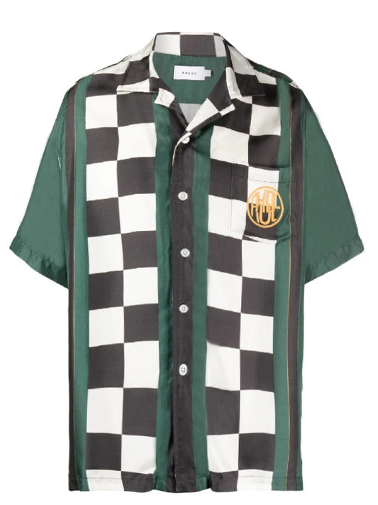 RHUDE-RACE FLAG BUTTON DOWN-