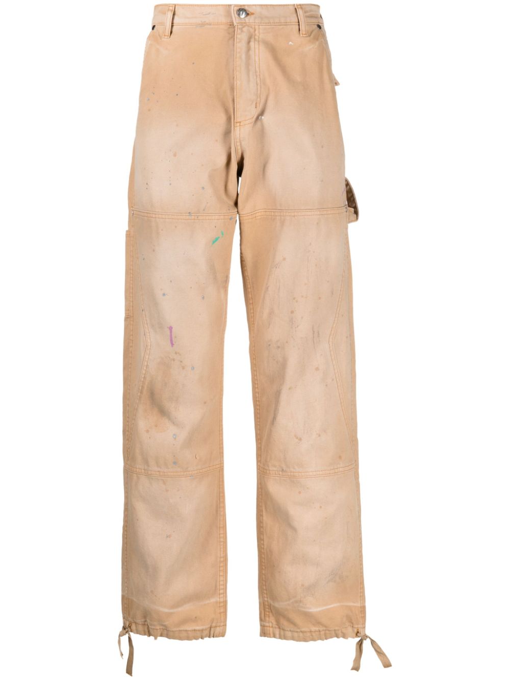 RHUDE-RHUDE CHEVRON PAINTER PANT-RHPF23PA10012372 CAMEL 0003