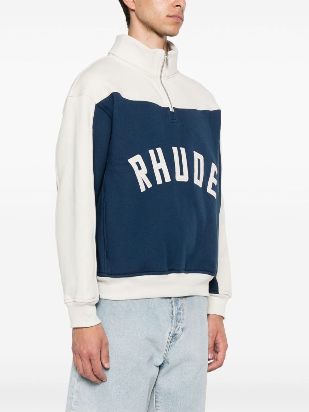 RHUDE-RHUDE CONTRAST QUARTER-ZIP VARSITY-