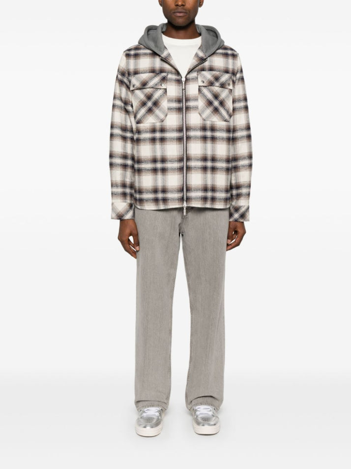 RHUDE-RHUDE HOODED FLANNEL JACKET-