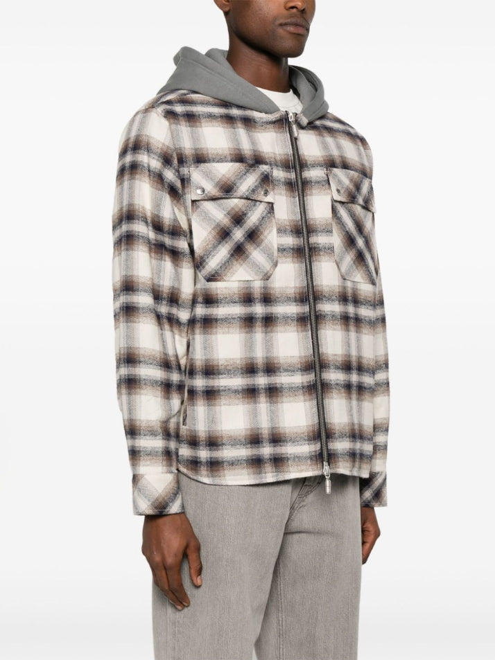 RHUDE-RHUDE HOODED FLANNEL JACKET-