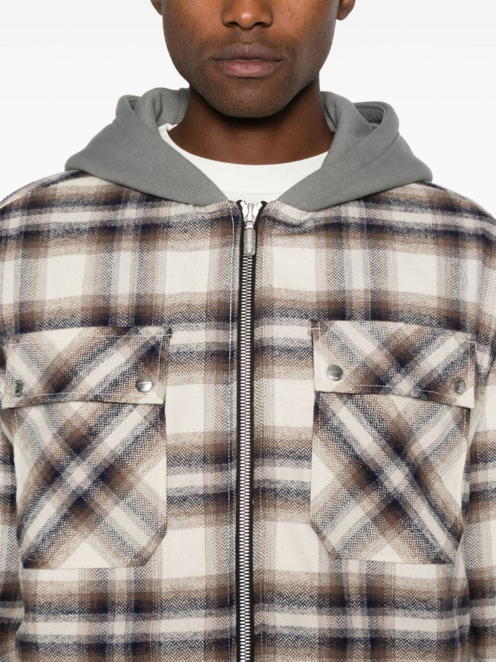 RHUDE-RHUDE HOODED FLANNEL JACKET-