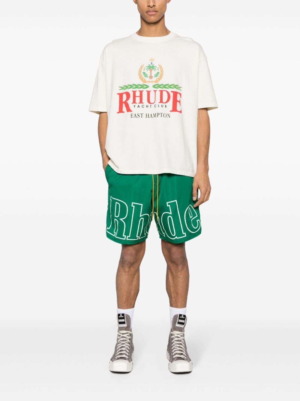 RHUDE-RHUDE LOGO TRACK SHORT-