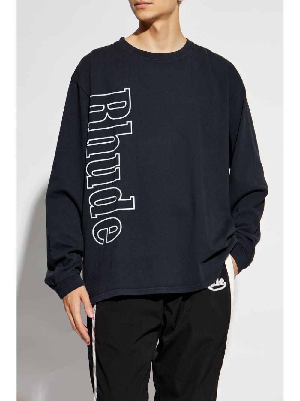 RHUDE-RHUDE SIDE LOGO LS TEE-