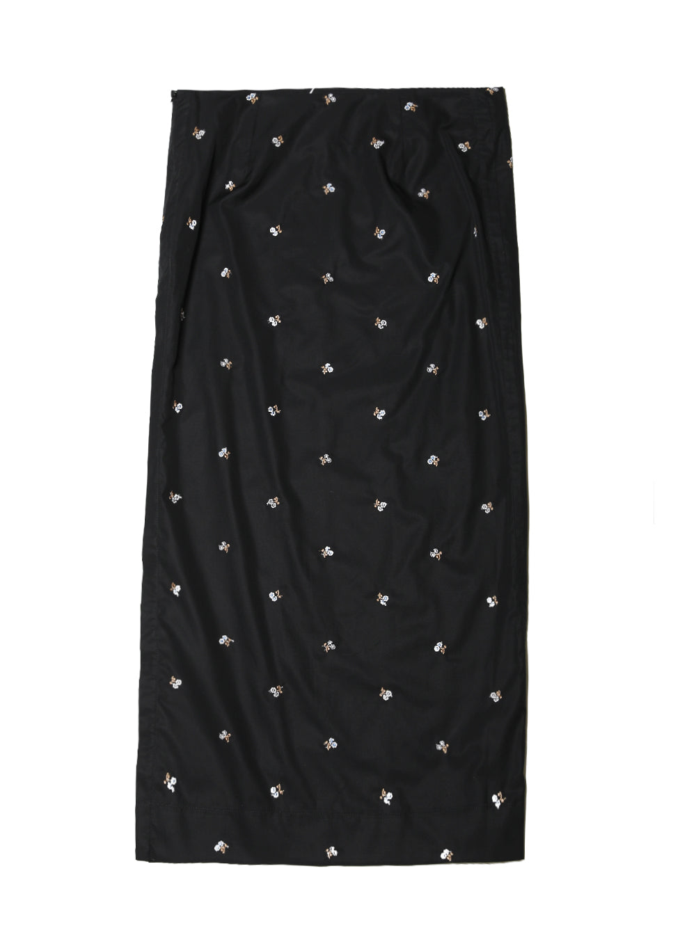 RIER-POPELINE FLOWERS MIDI SKIRT-