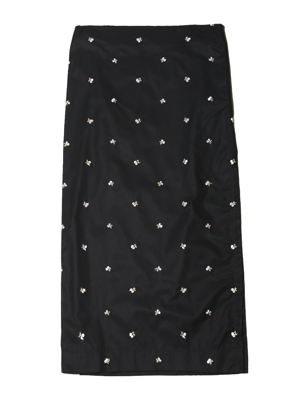 RIER-POPELINE FLOWERS MIDI SKIRT-