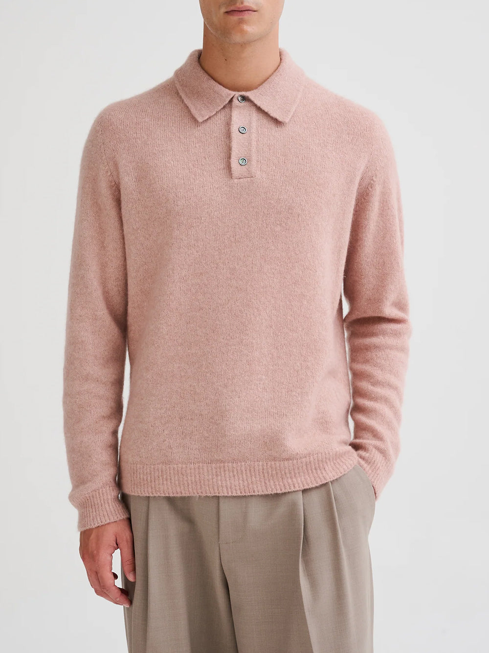 ROBERTO COLLINA-Cashmere and silk polo-