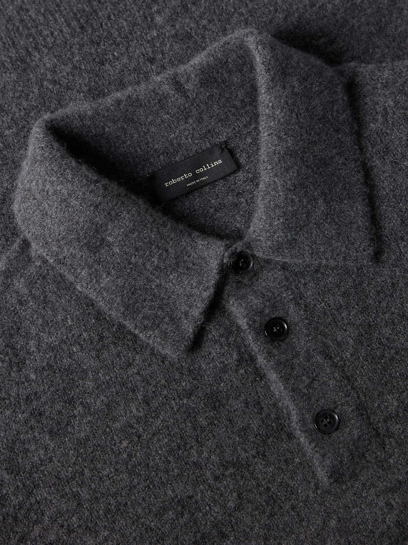 ROBERTO COLLINA-cashmere blend polo shirt-