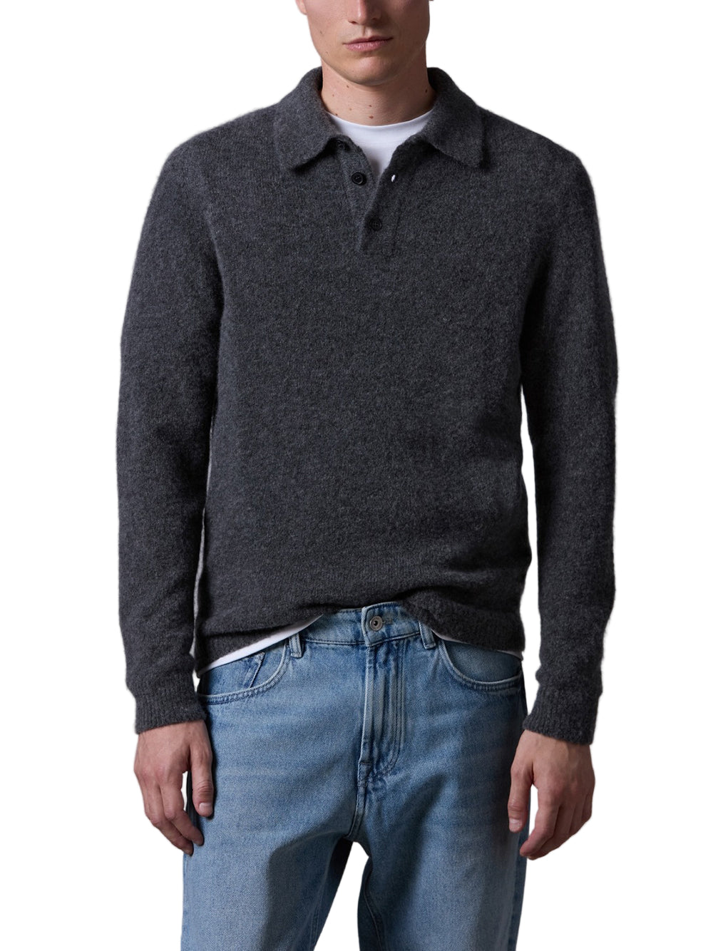 ROBERTO COLLINA-cashmere blend polo shirt-