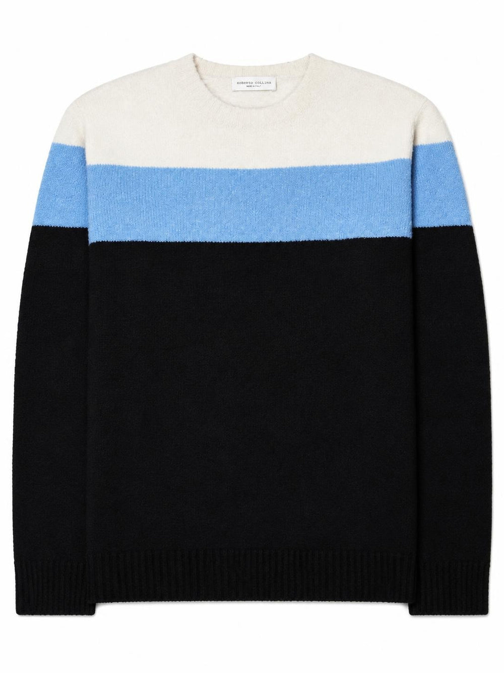 ROBERTO COLLINA-color striped crew neck sweater-