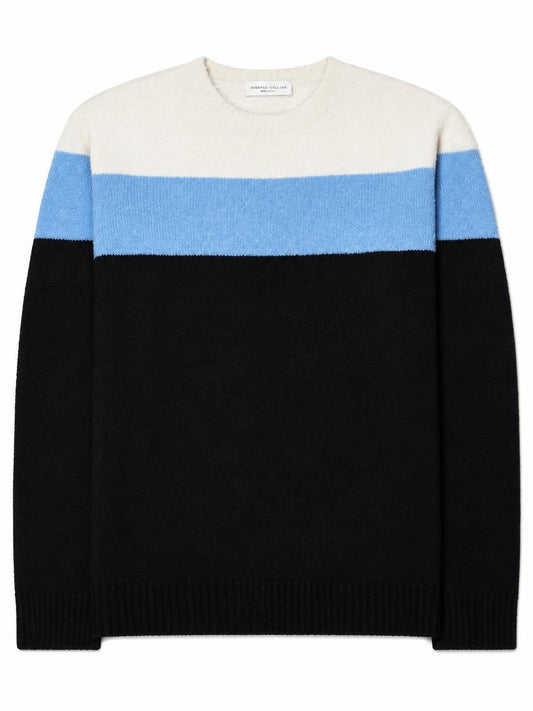 ROBERTO COLLINA-color striped crew neck sweater-