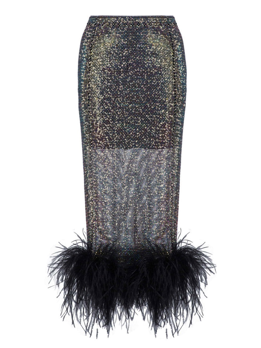 SANTA BRANDS-Midi Feathers Skirt-
