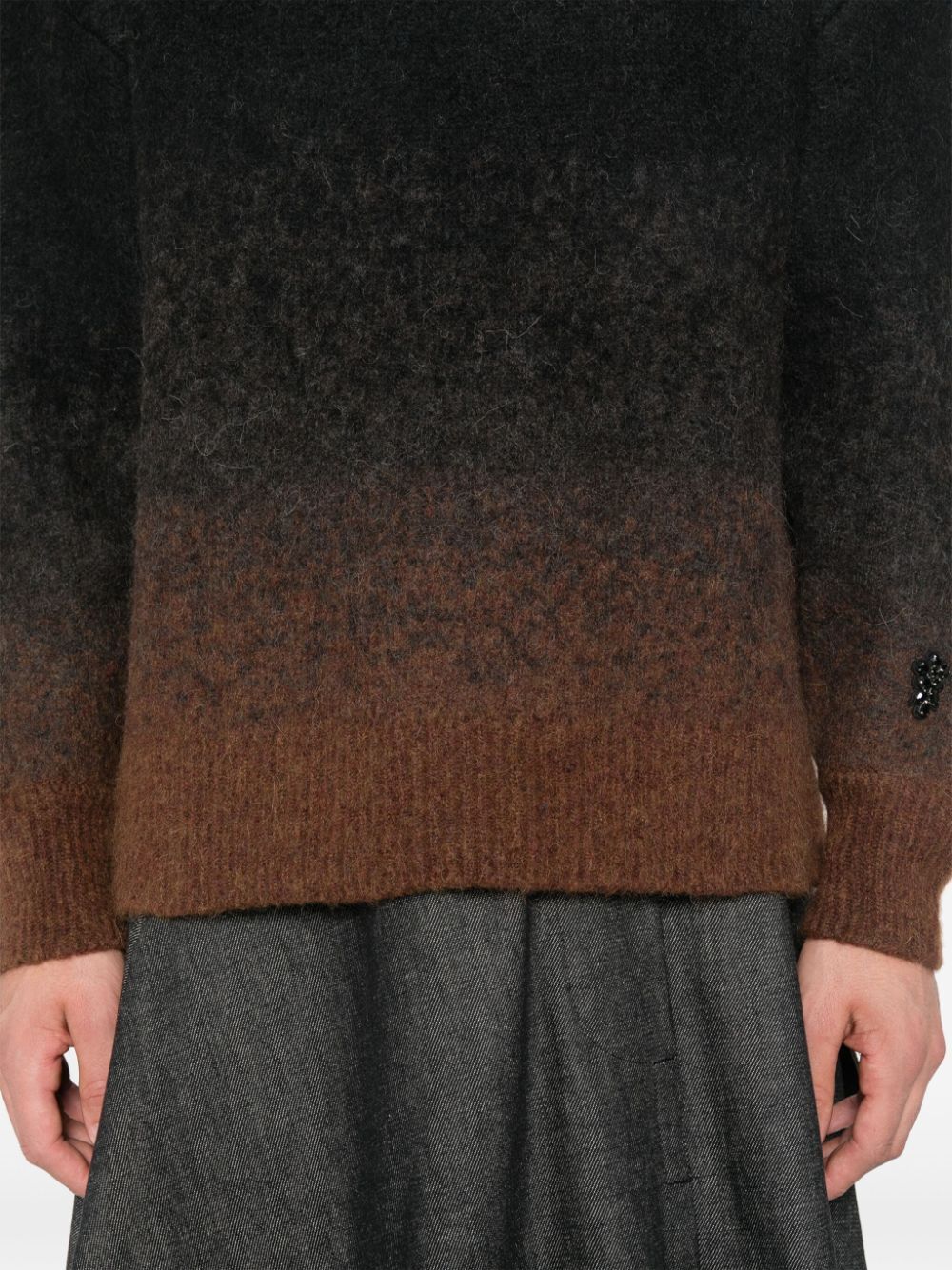 SIMONE ROCHA-ALPACA KNIT RELAXED JUMPER W/ EMB-