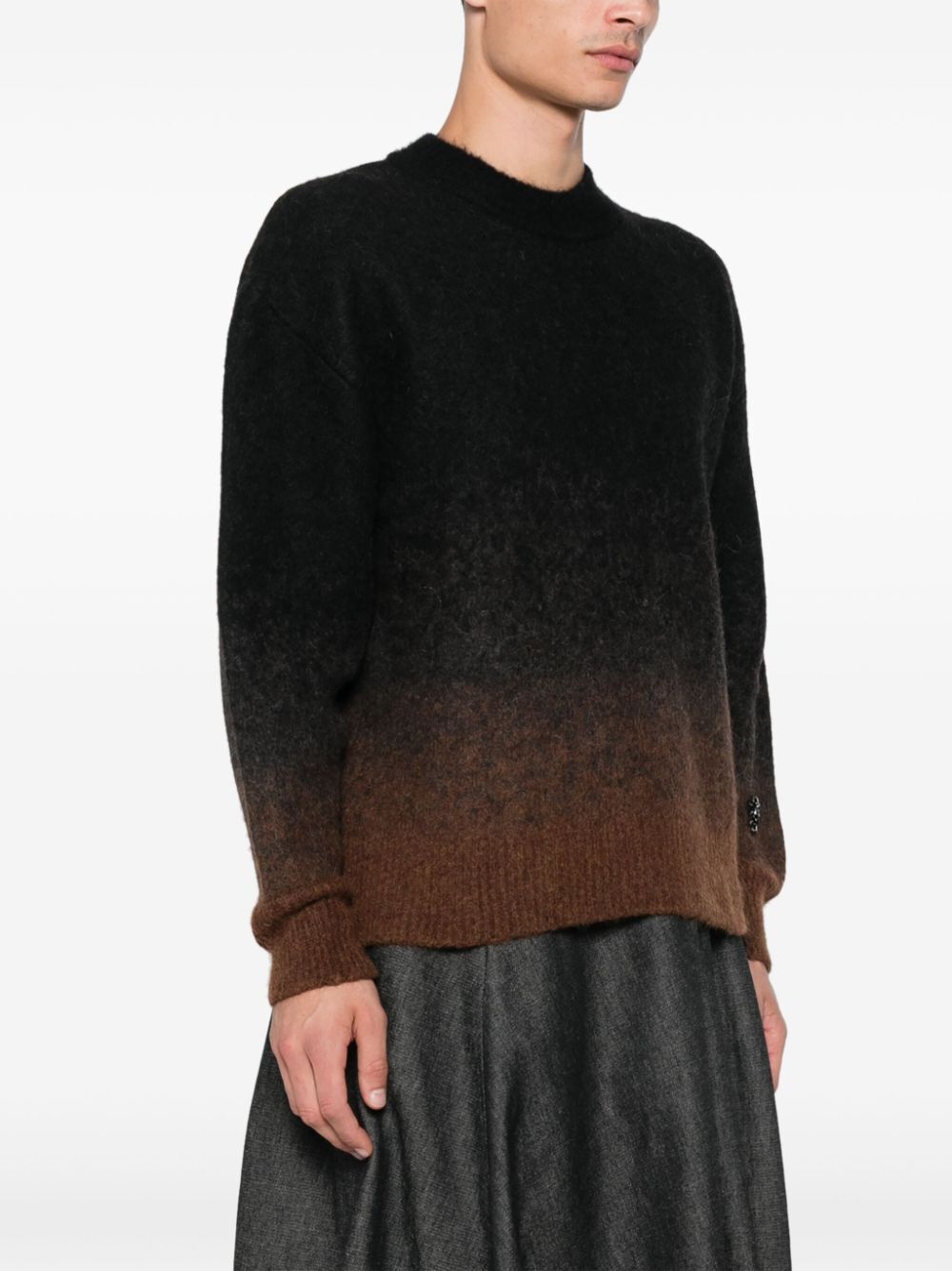 SIMONE ROCHA-ALPACA KNIT RELAXED JUMPER W/ EMB-