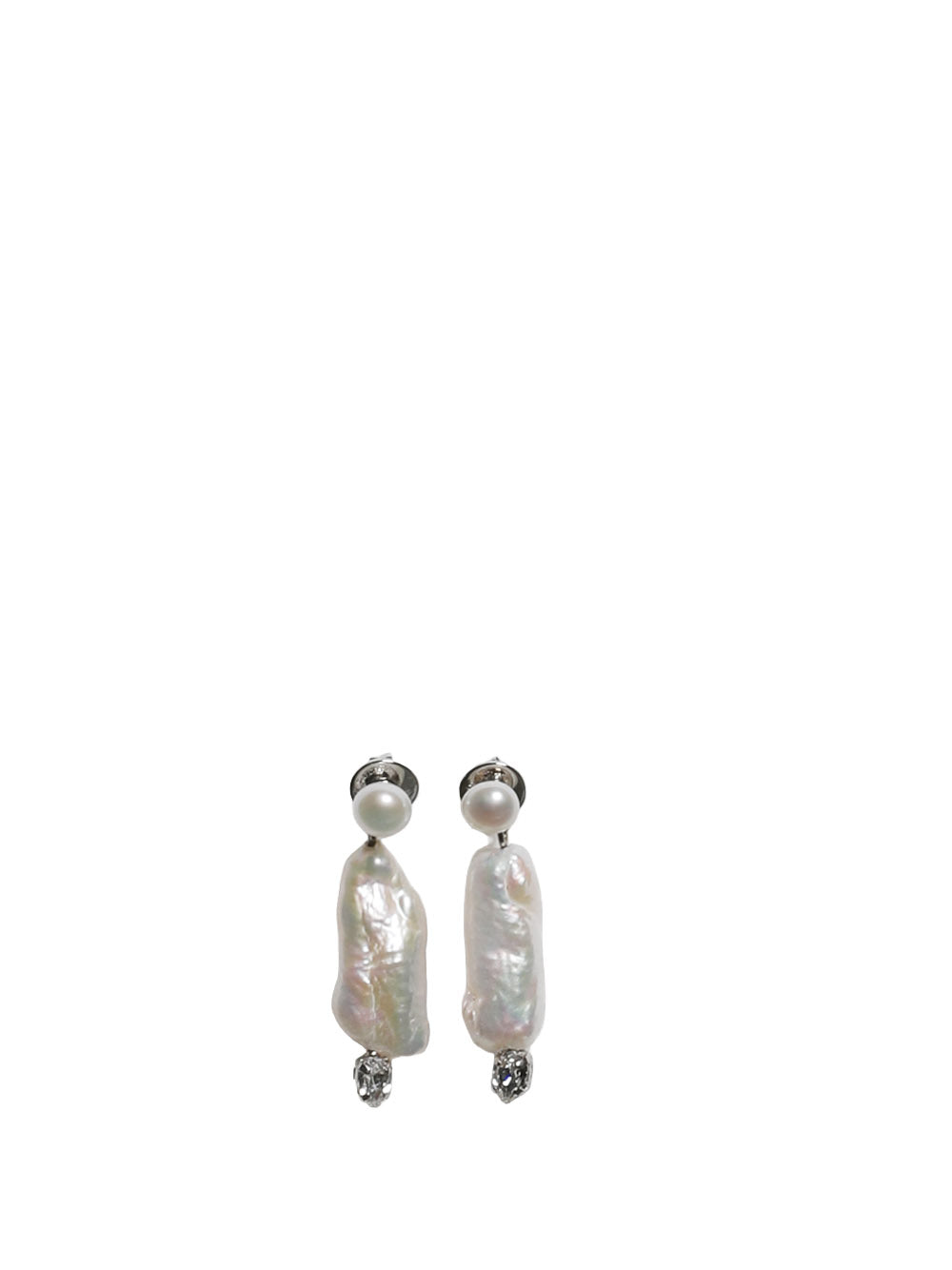 SIMONE ROCHA-BAROQUE PEARL AND CRYSTAL COLUMN EARRINGS-