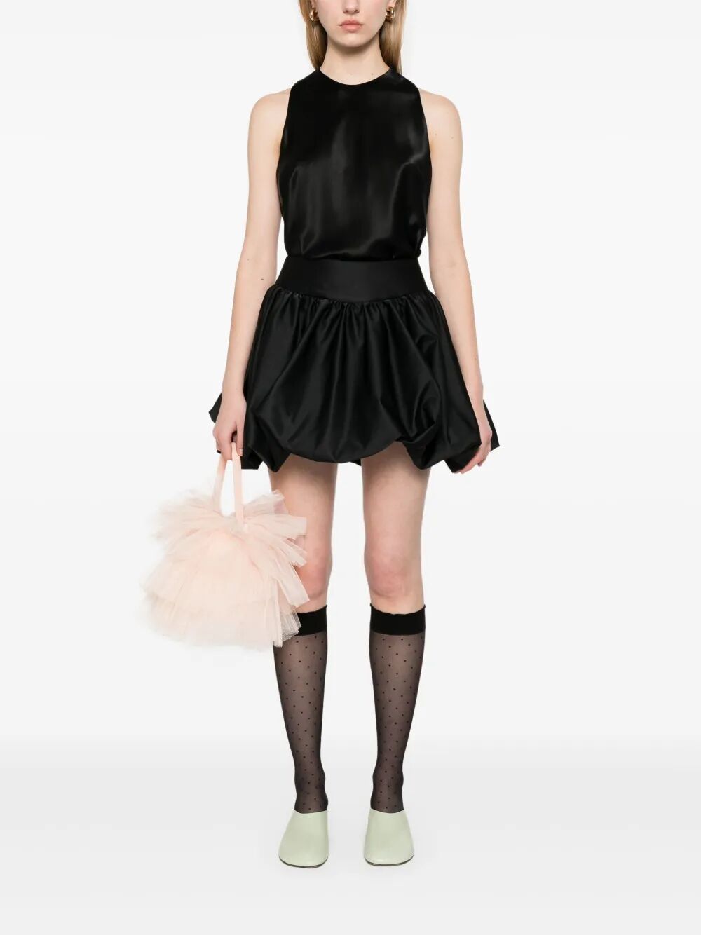 SIMONE ROCHA-BOW DETAIL SLEEVELESS HALTER TOP-