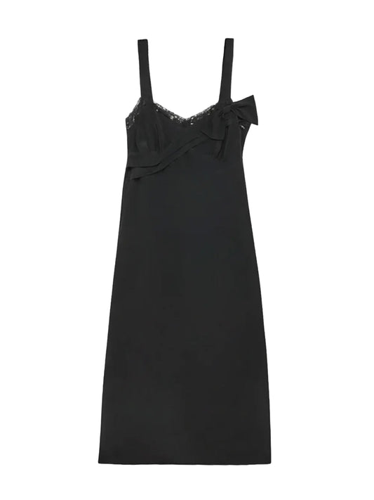 SIMONE ROCHA-BOW SASH SLIP DRESS-