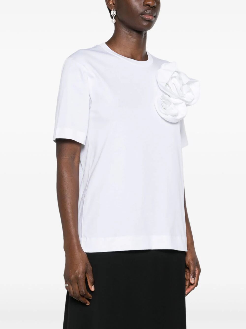 SIMONE ROCHA-BOY T-SHIRT W/ PRESSED ROSE-5224 0553 WHITE