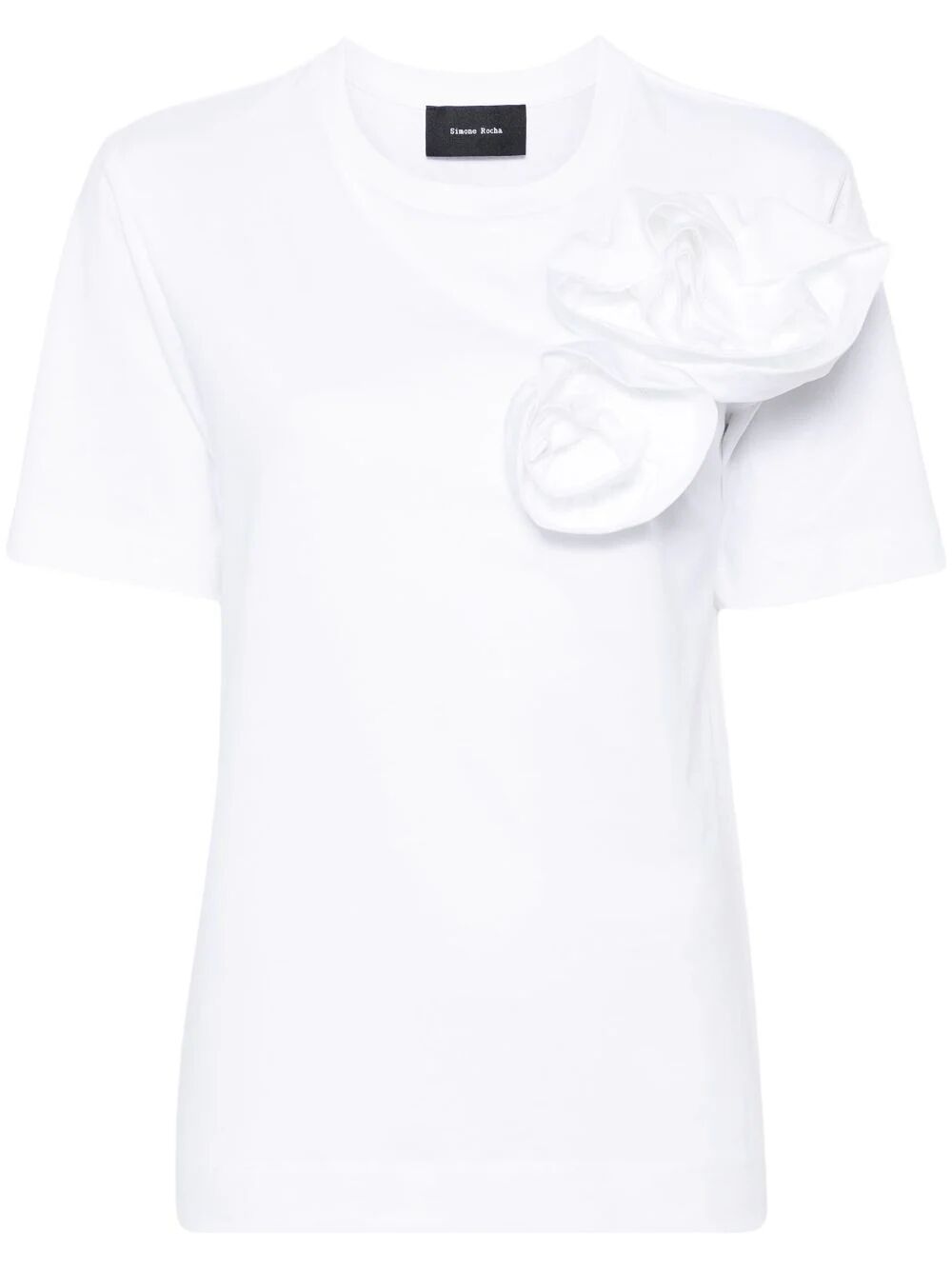 SIMONE ROCHA-BOY T-SHIRT W/ PRESSED ROSE-5224 0553 WHITE