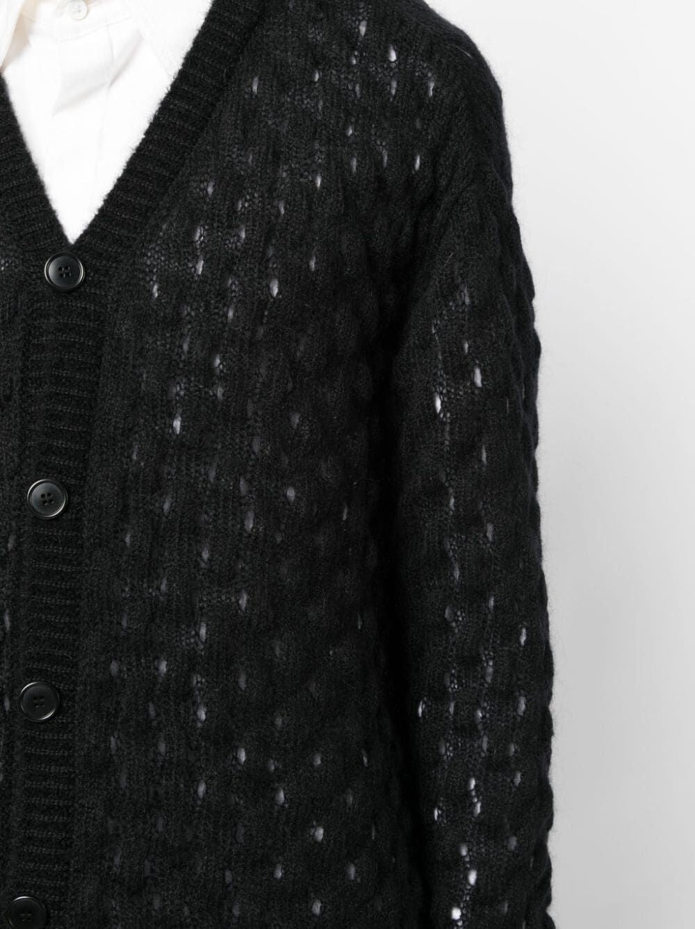 SIMONE ROCHA-BUBBLE KNIT CARDIGAN-AMK11 0643 BLACK