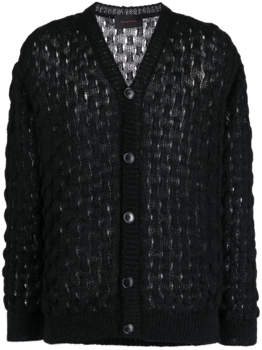 SIMONE ROCHA-BUBBLE KNIT CARDIGAN-AMK11 0643 BLACK