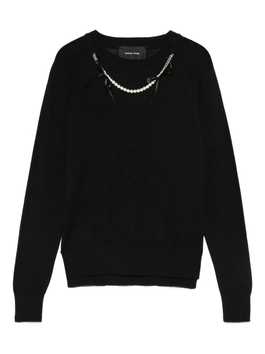 SIMONE ROCHA-CLASSIC LONG SLEEVE JUMPER W/ EMB-