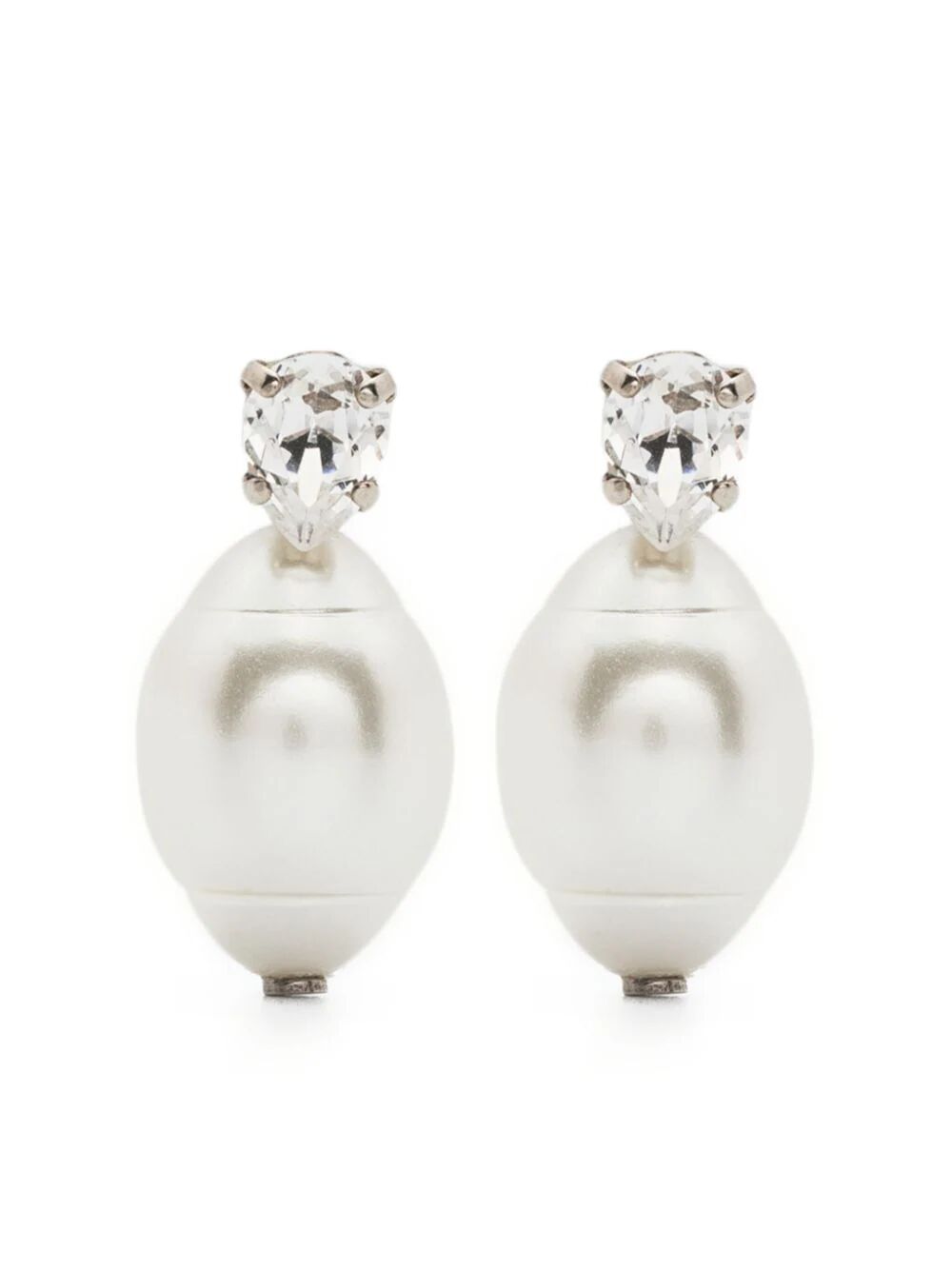 SIMONE ROCHA-CLASSIC PEARL & CRYSTAL STUD EARRING-ERG395 0904 PEARL