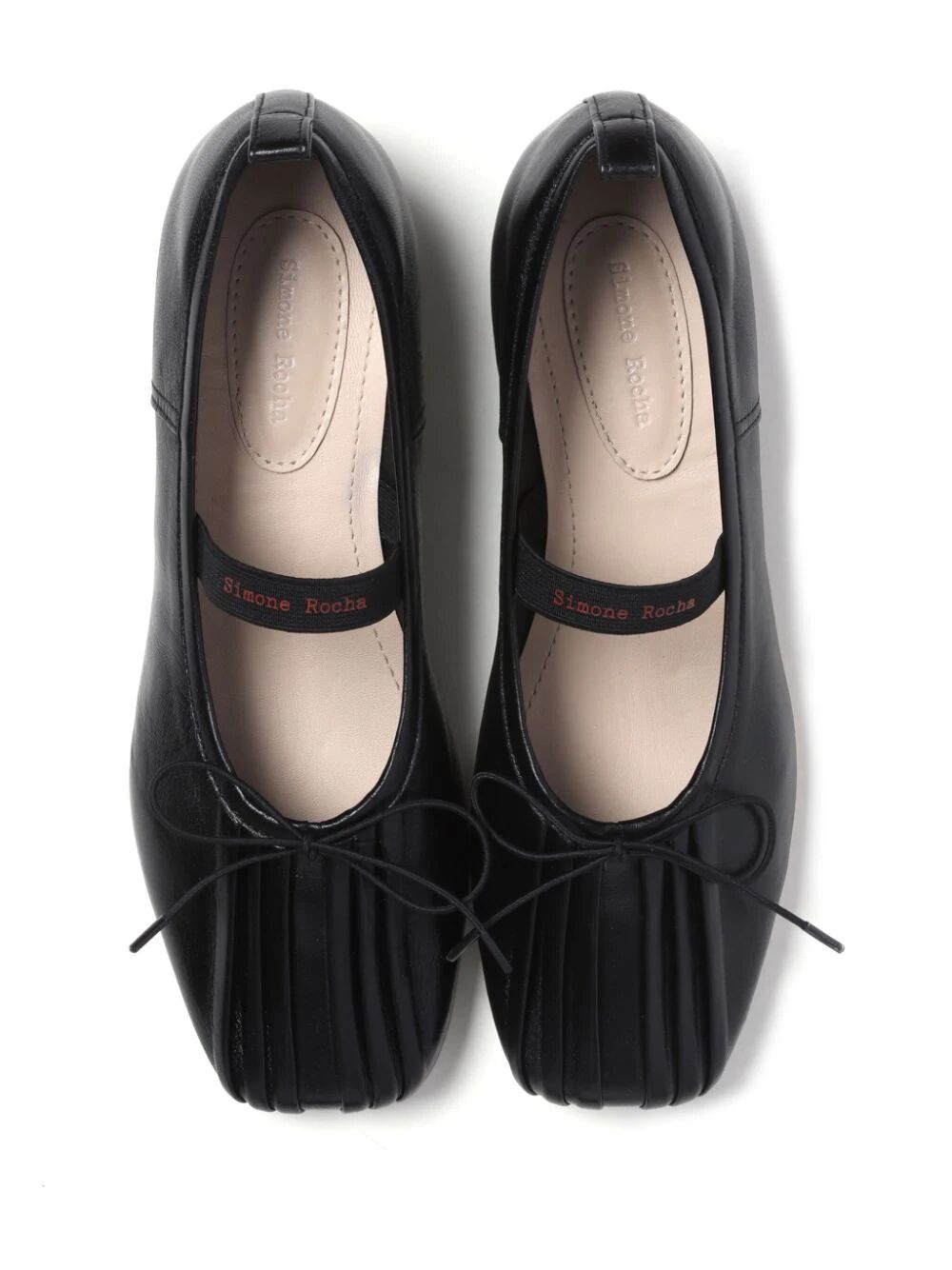 SIMONE ROCHA-CLASSIC PLEATED BALLERINA W/ BAND-RMP19 0777 BLACK