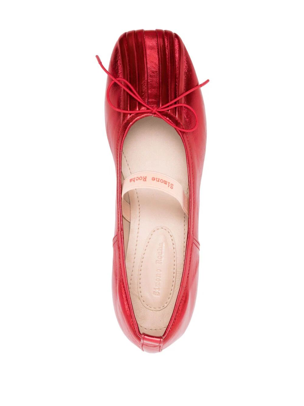 SIMONE ROCHA-CLASSIC PLEATED BALLERINA W/ BAND-RMP19 0777 RED