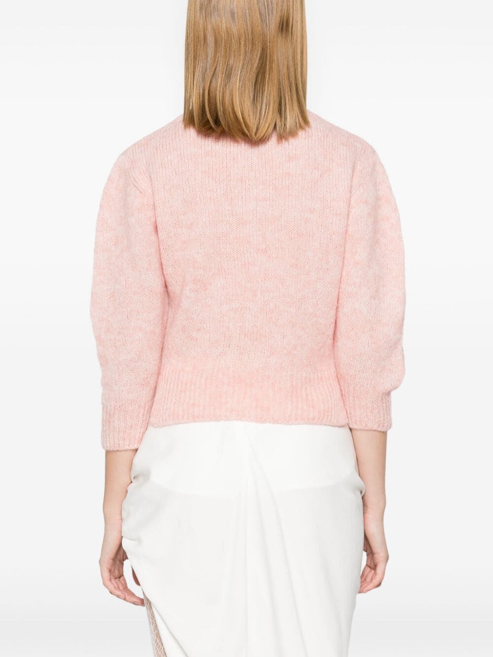 SIMONE ROCHA-CROPPED V-NECK ALPACA KNIT JUMPER-