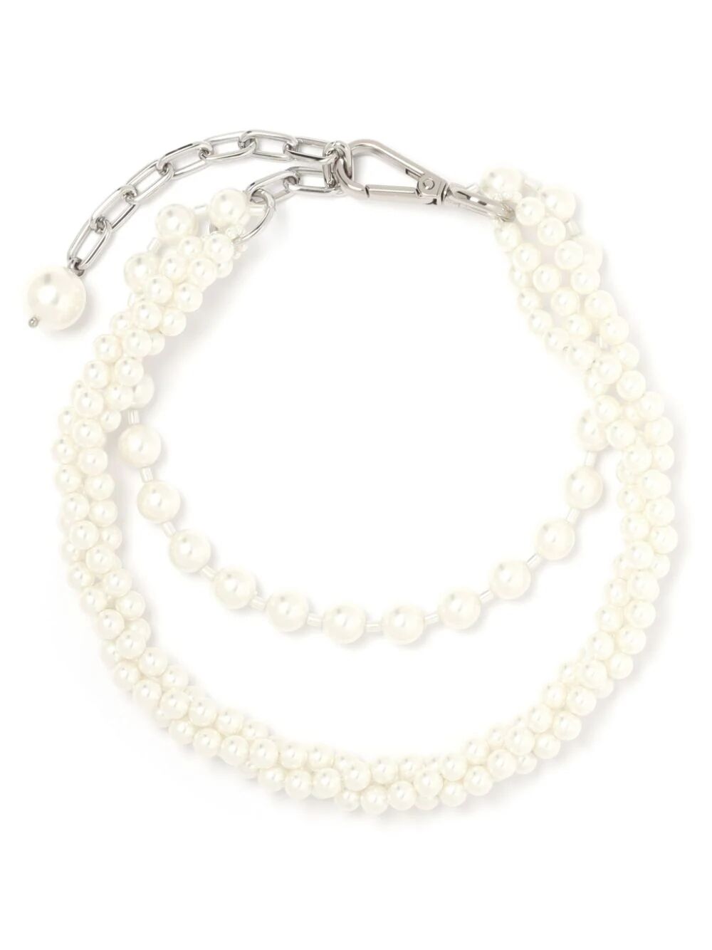 SIMONE ROCHA-DOUBLE TWISTED NECKLACE-NKS55 M 0904 PEARL