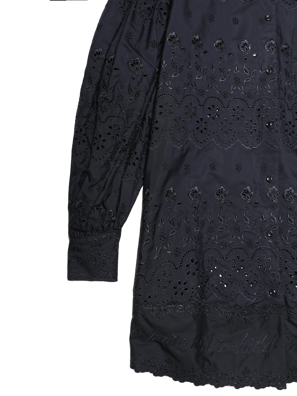 SIMONE ROCHA-DROP SIGNATURE SLEEVE SHORT SHIRT DRESS W/ TRIM-