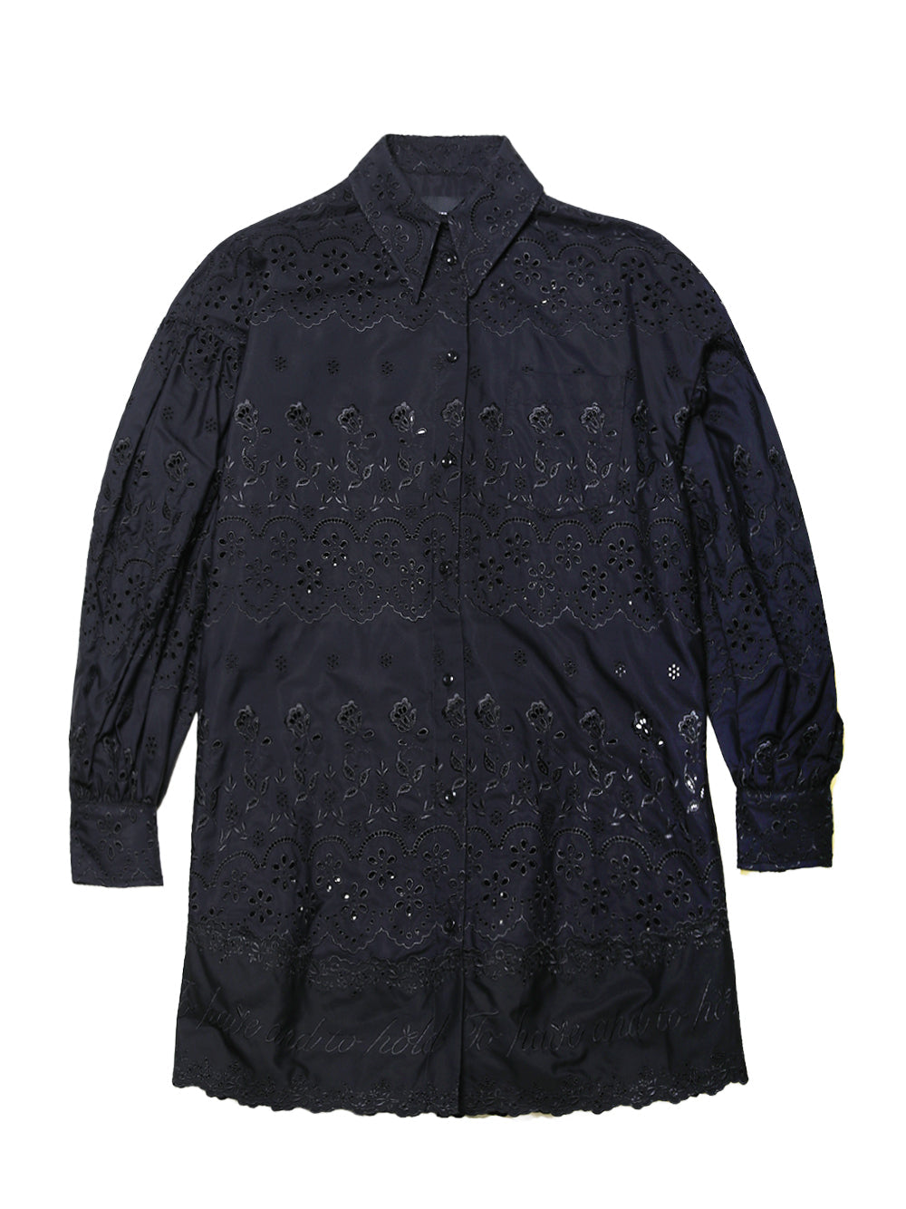 SIMONE ROCHA-DROP SIGNATURE SLEEVE SHORT SHIRT DRESS W/ TRIM-