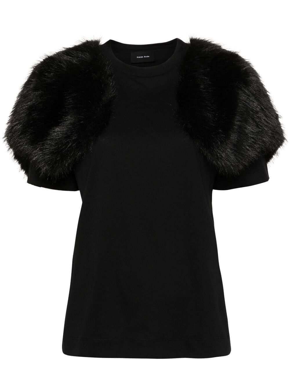 SIMONE ROCHA-FAUX FUR CAPS BOY T-SHIRT-