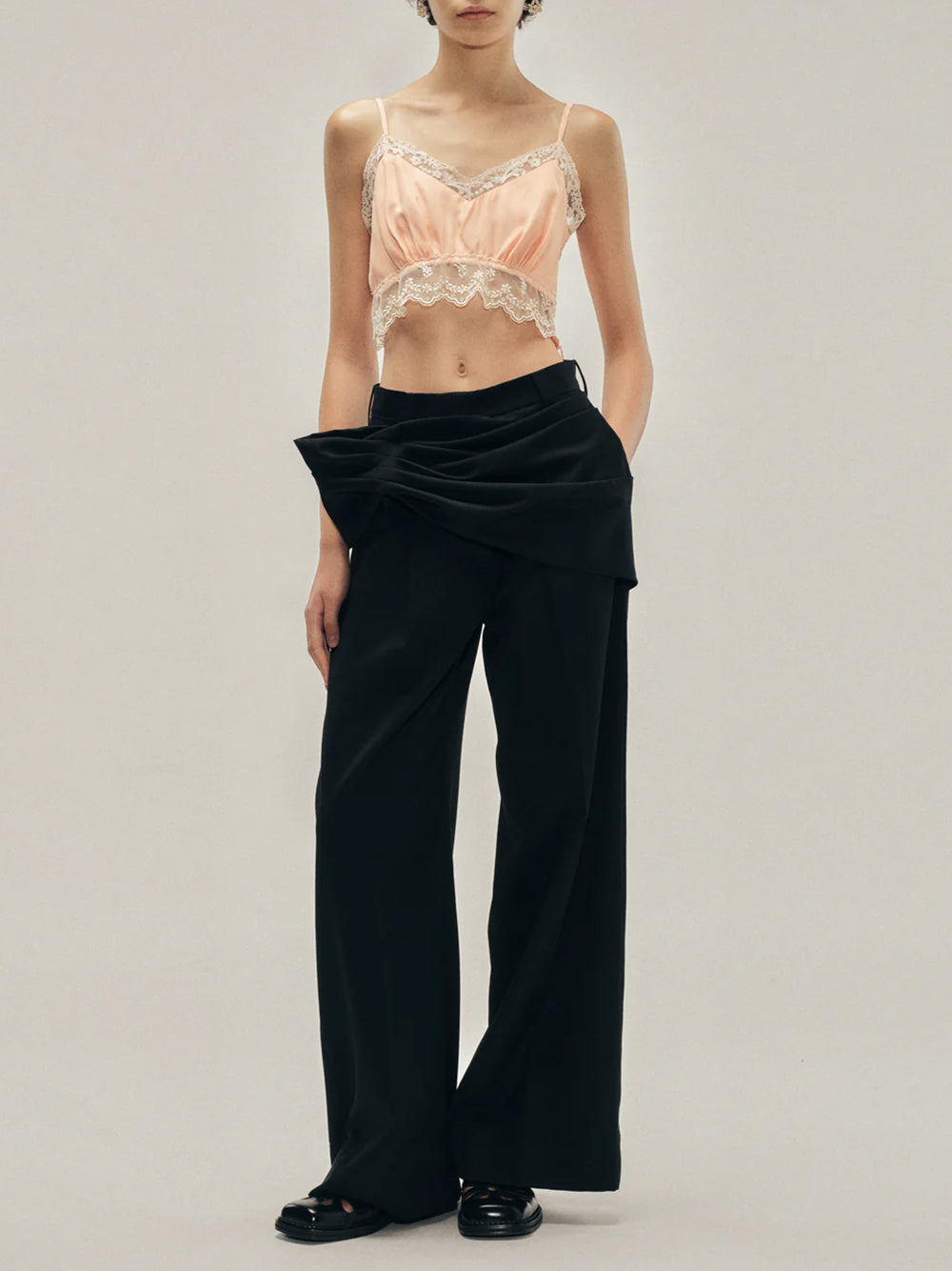 SIMONE ROCHA-GATHERED FLOWER SASH TROUSERS-