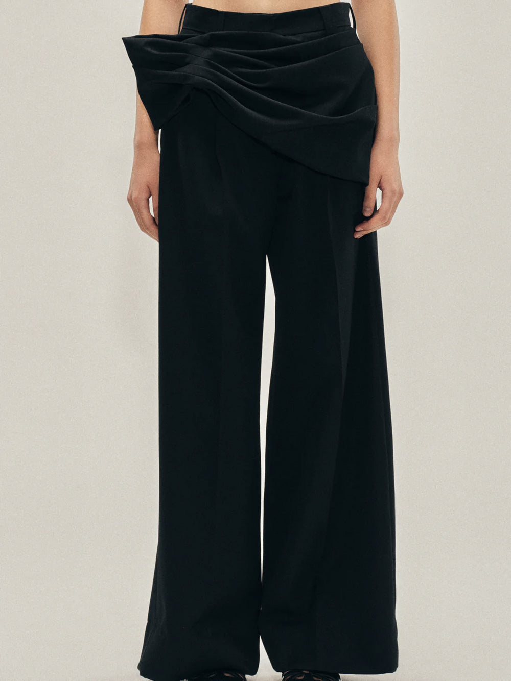 SIMONE ROCHA-GATHERED FLOWER SASH TROUSERS-